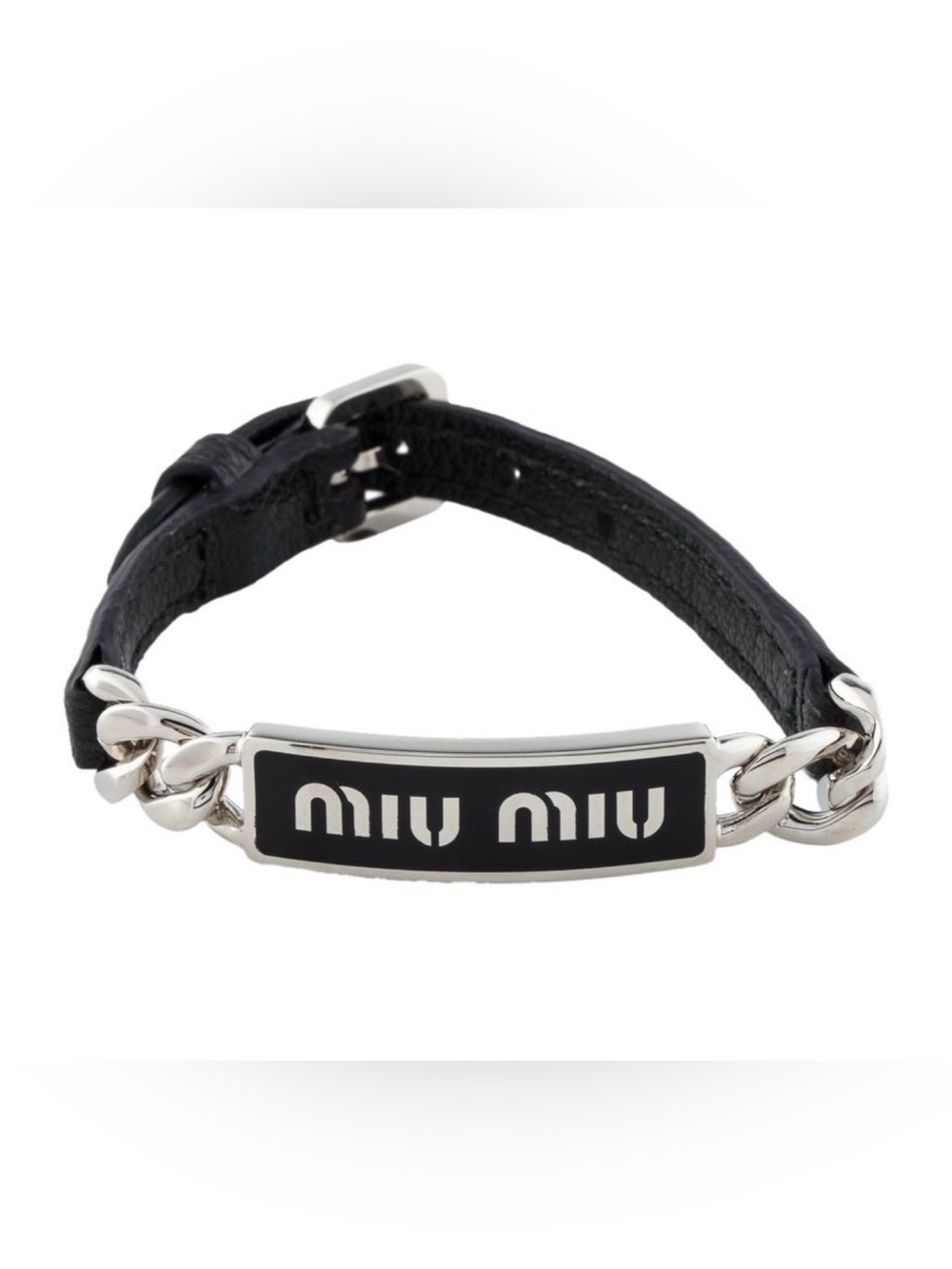 NWT Miu Miu Nappa Leather and Enamel Bracelet
